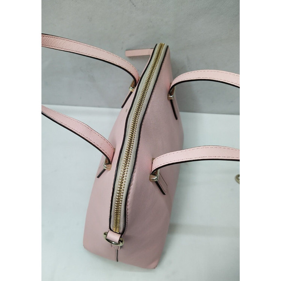 Kate Spade New York Pink Crossgrain Leather Domed Double Handles Satchel Bag - Picture 10 of 16